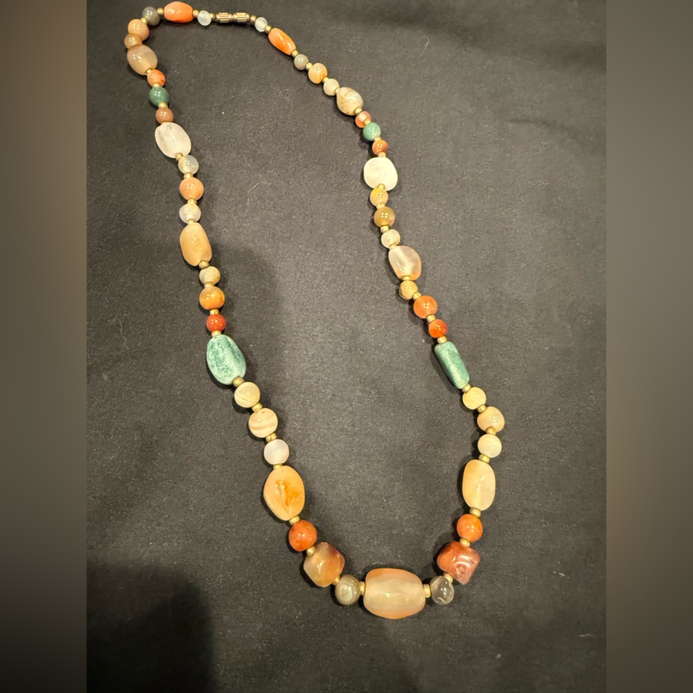 Himalayan Old Beads From Ancient Indo-Tibetan Antique Agate Beads Necklace Mala